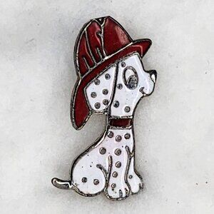 Vintage Firefighter Dalmatian Puppy Cloisonne Lapel/Hat Pin - Metal and Enamel